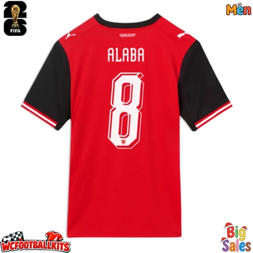 Austria David Alaba #8 Replica Home Stadium Shirt World Cup 2026 Short Sleeve